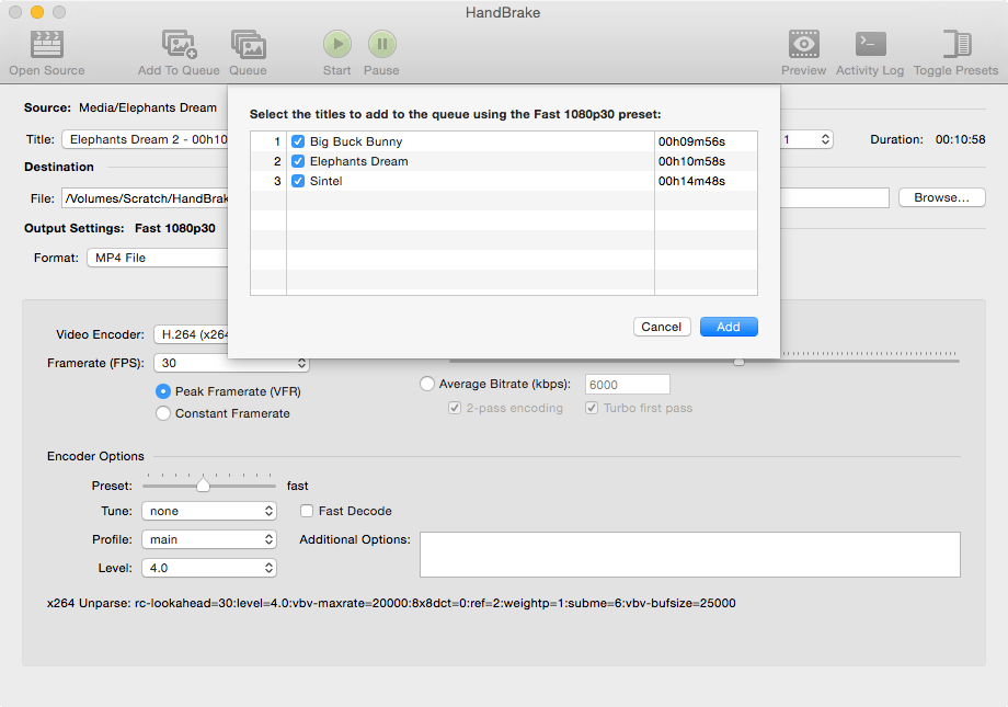 handbrake for mac failing to encode