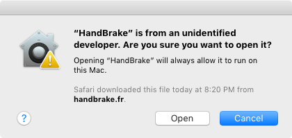 problems with handbrake for mac