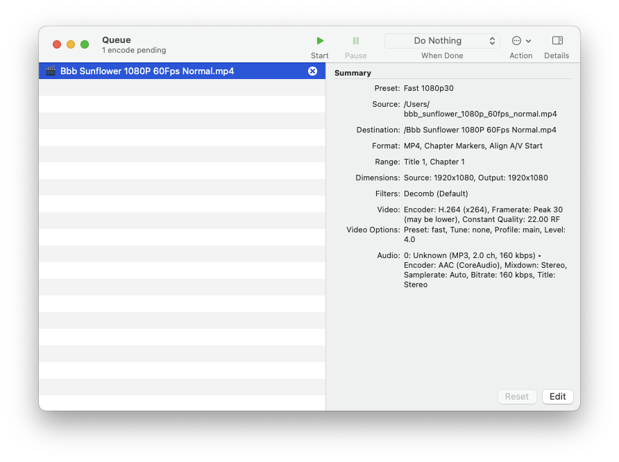 Queue window on Mac