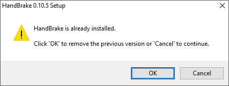 handbrake not working windows 10